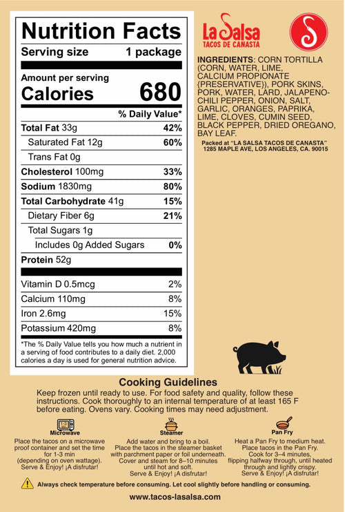 🐷 Chicharrón – Pack de 5 Tacos