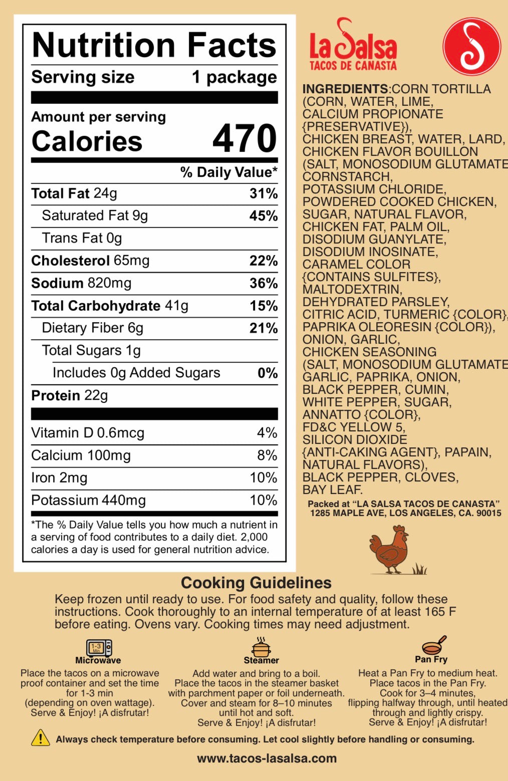 🐓Pollo – Pack de 5 Tacos